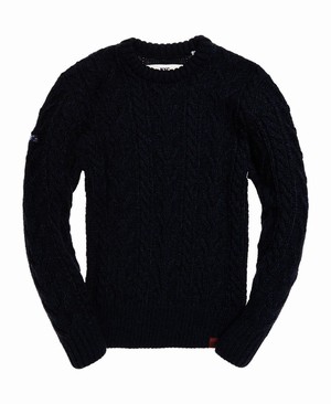 Superdry Jacob Heritage Crew Neck Férfi Ugró Sötétkék | ACJFU6902